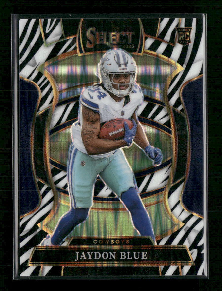 2025 Panini Select Zebra Prizm Shock Jaydon Blue Rookie #96