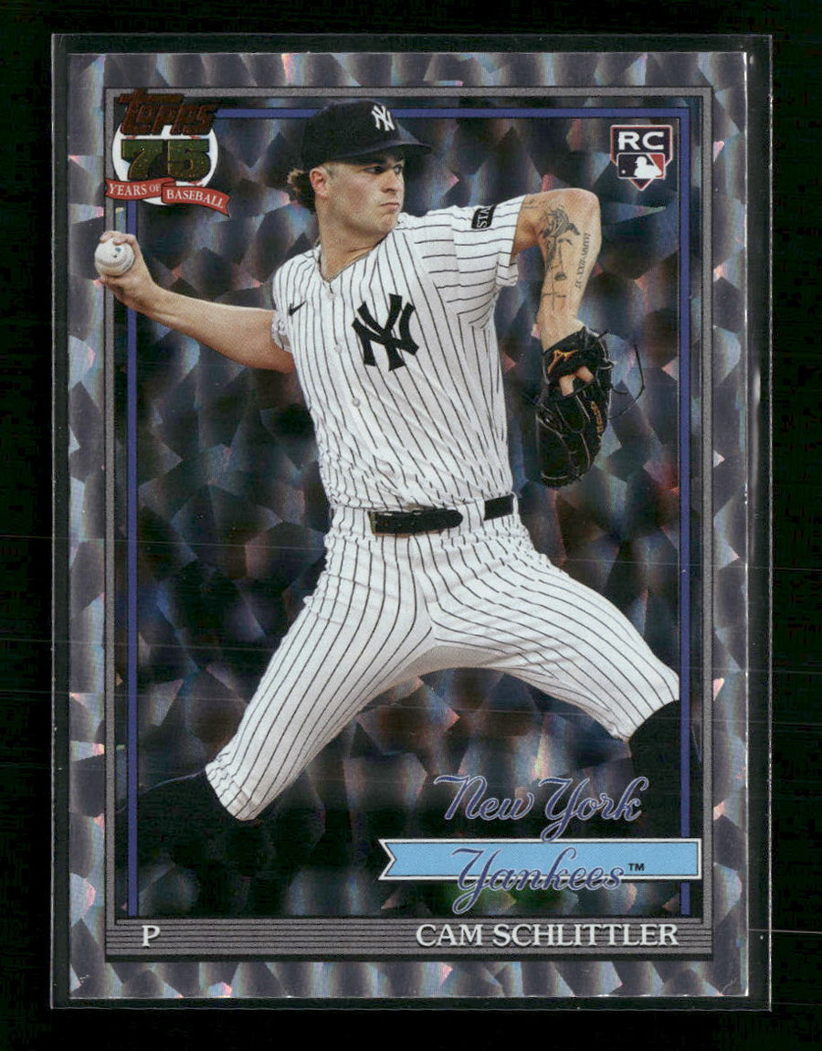 2026 Topps Baseball 35th Anniversary Crackle Foil Cam Schlittler #T91-86