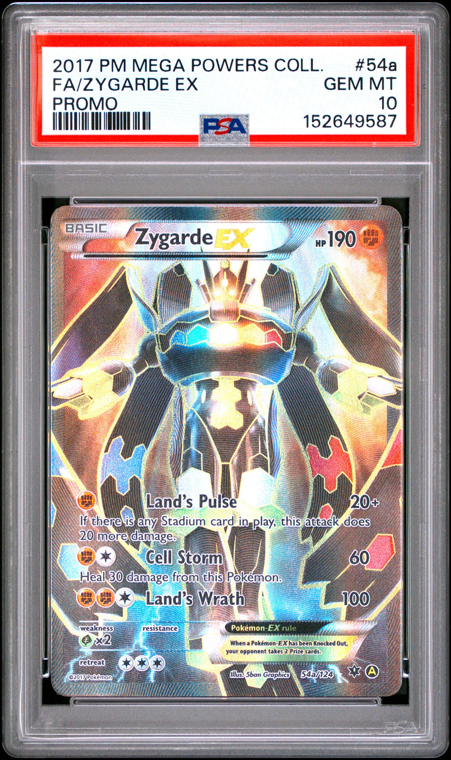 2017 Pokemon Mega Powers Collection Promo Promo Fa/Zygarde Ex 10 PSA #54a