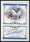 2025 Panini National Treasures Signatures Jahmyr Gibbs #/99 AU #SIG-JGS