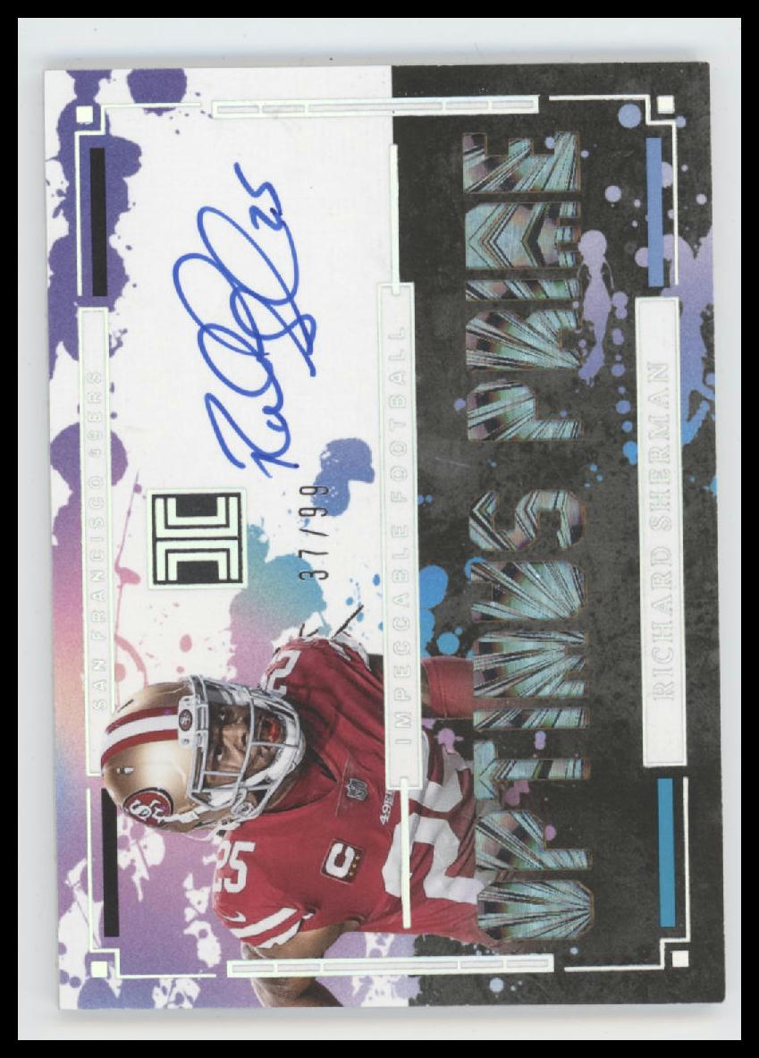 2025 Panini Impeccable Nickname Auto Richard Sherman #/99 #INA-RSN