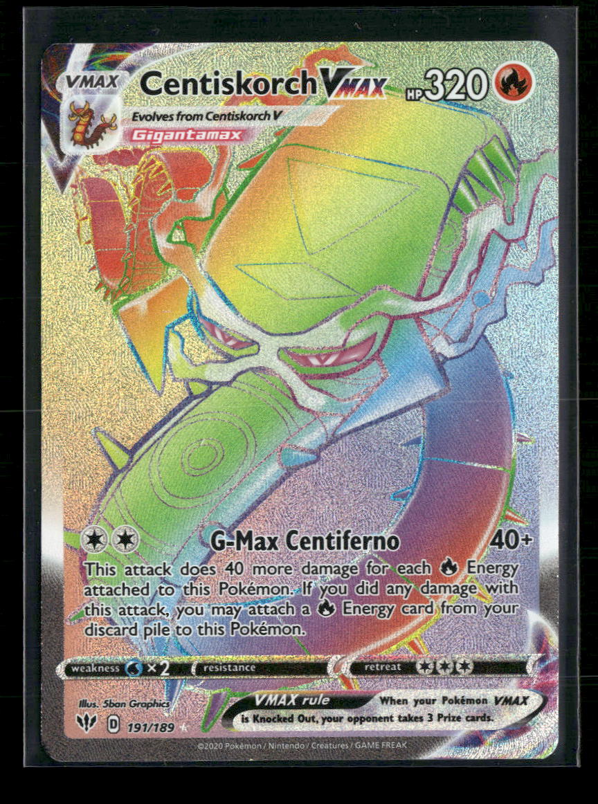 SWSH03: Darkness Ablaze Centiskorch VMAX (Secret) #191/189