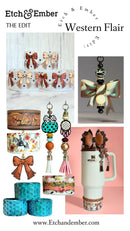 Rust Aztec 3D Bow Straw Topper