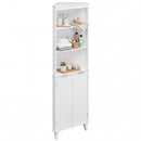 68 Inch Tall Bathroom Floor Storage Cabinet with Fluted Doors