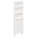 68 Inch Tall Bathroom Floor Storage Cabinet with Fluted Doors