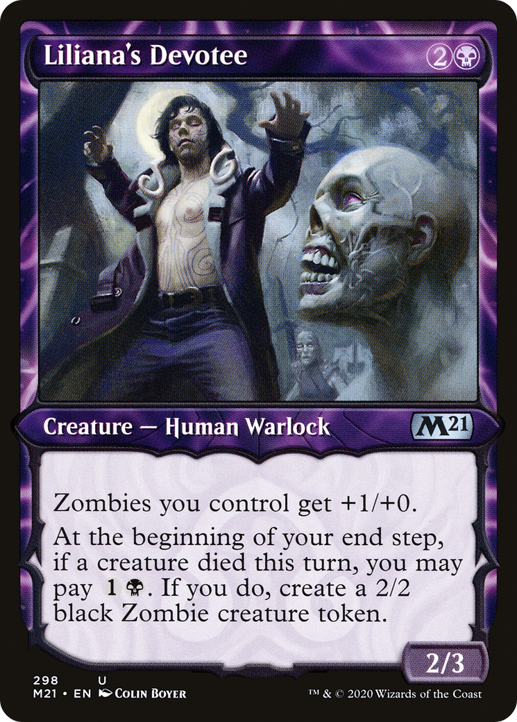 Liliana's Devotee (M21-298) - Core Set 2021: (Showcase) Foil