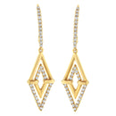 14K Yellow Gold 3/8 Cttw Double Triangle Drop and Dangle Diamond Earrings (G-H Color, SI1-SI2 Clarity)