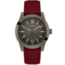 Guess Men's Dress Analog Burgundy Gunmetal