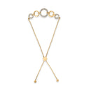 14K Yellow Gold Plated .925 Sterling Silver 1/10 Cttw Diamond Infinity Loop Adjustable Bolo Tennis Bracelet