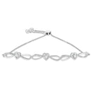 .925 Sterling Silver Diamond Accent Heart and Infinity 4â€-10â€ Adjustable Bolo Bracelet (I-J Color, I3 Clarity)