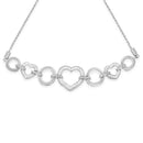 .925 Sterling Silver Diamond Accent Interlinking Triple Heart 4â€-10â€ Adjustable Bolo Tennis Bracelet (H-I Color, I2-I3 Clarity)