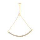 10K Yellow Gold over .925 Sterling Silver 1/4 Cttw Miracle-Set Diamond 4â€-10â€ Adjustable Bolo Tennis Bracelet (I-J Color, I3 Clarity)
