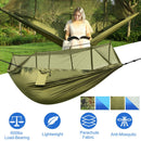 600lbs Load 2 Persons Hammock w/Mosquito Net Outdoor Hiking Camping Hommock Portable Nylon Swing Hanging Bed w/ Strap Hook Carry Bag