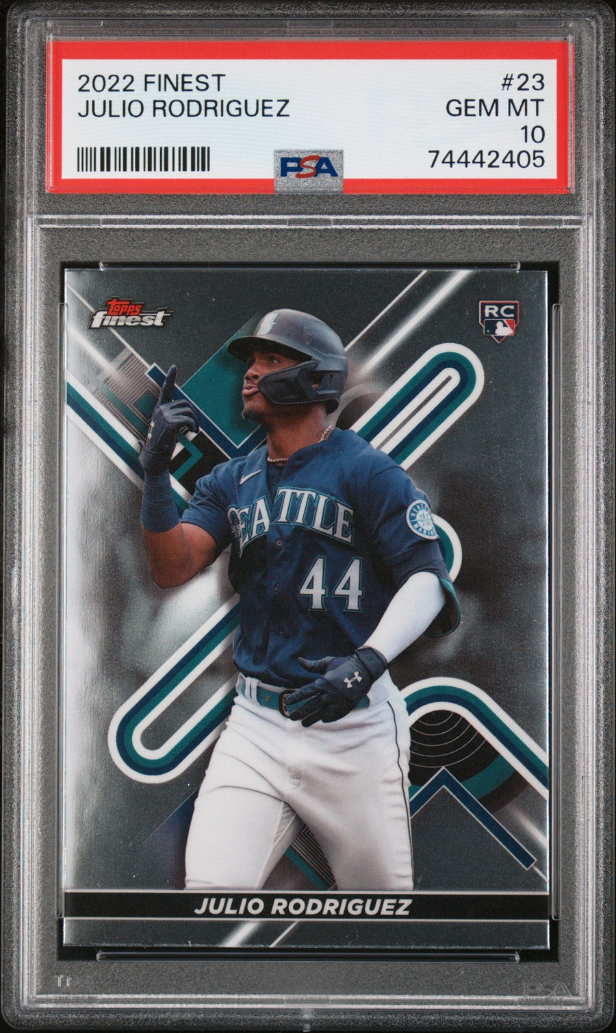 2022 Topps Finest Julio Rodriguez 10 PSA #23