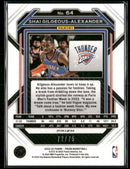 2022-23 Panini Prizm Prizms Fast Break Purple Shai Gilgeous-Alexander #/75 #64