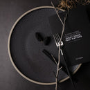 Black Crystal Ceramic Dessert Plate Round Flat Plate