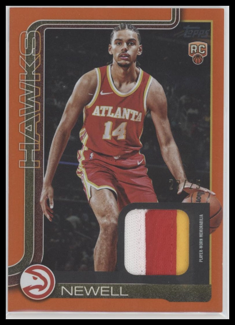 2025-26 Topps Orange Holo Foil Asa Newell RC #/25 #223