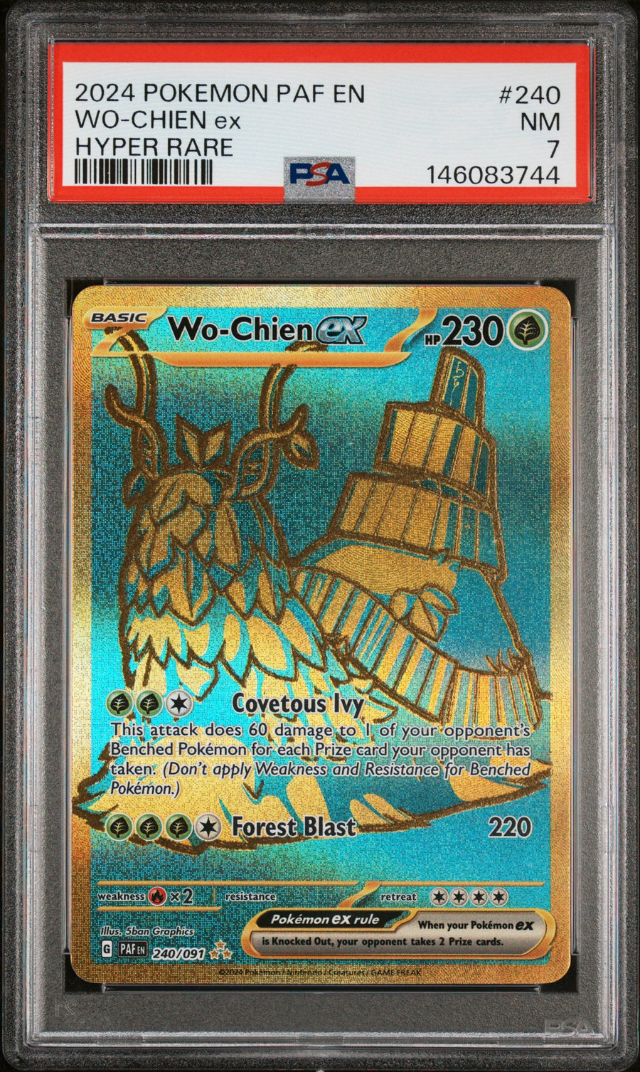 2024 Pokemon Paf En-Paldean Fates Hyper Rare Wo-Chien Ex 7 PSA #240