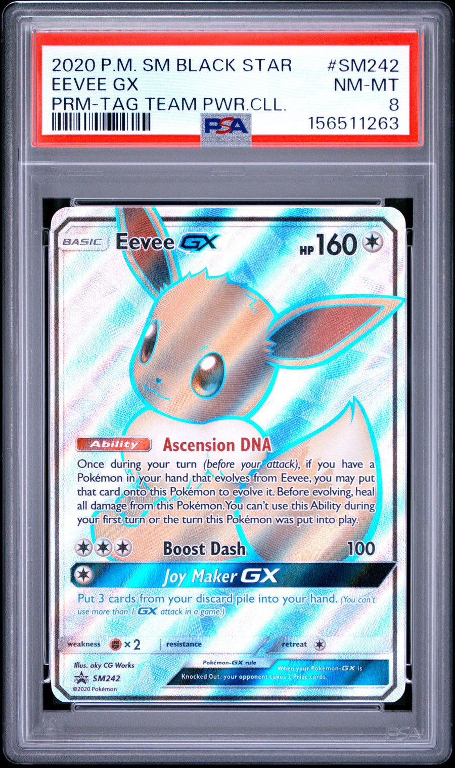 2020 Pokemon Sm Black Star Promo Prm-Tag Team Pwr.Cll. Eevee Gx 8 PSA #SM242
