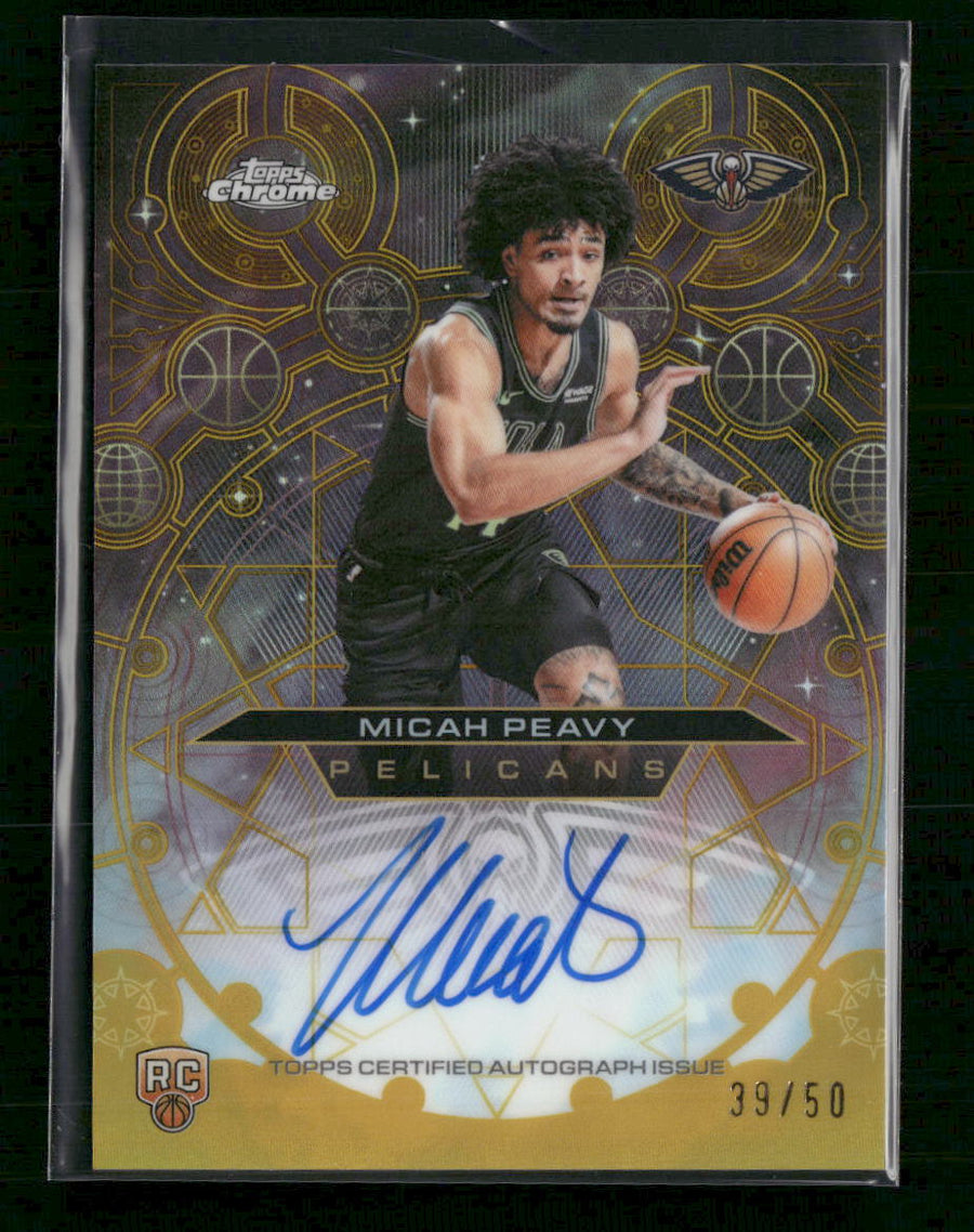 2025-26 Topps Chrome Update Chromographs Gold Micah Peavy #/50 AU #CH-MP