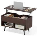 31.5 Inch Lift-Top Coffee Table with Hidden Storage and 2 Open Shelves