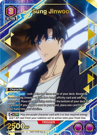 Sung Jinwoo (018) (Gold) (UEPRSLG-1-018) - Union Arena Promotion Cards Foil