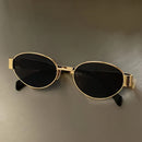 Vintage Oval Metal Sunglasses For Women