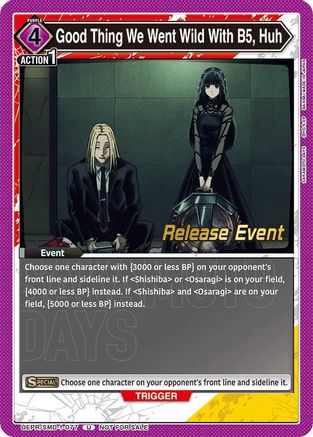 Good Thing We Went Wild With B5, Huh (Release Event) (UE19BT/SMD-1-077) - UE19BT SAKAMOTO DAYS Release Event Cards