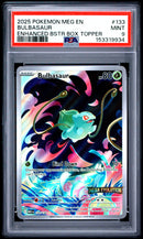 2025 Pokemon Meg En-Mega Evolution Enhanced Bstr Box Topper Bulbasaur 9 PSA #133