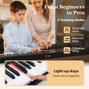 88 Key Foldable Piano Keyboard Portable Semi Weighted Electric Piano-Black