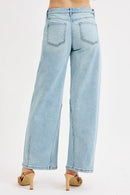 RISEN Full Size Mid Rise Fit Barrel Jeans Plus Size