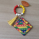 Silicone Beads Bracelet Key Chain Leopard Print