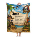 Personalized Pirate Blanket with Name & Message | Treasure Island Adventure | Custom Boys Gift