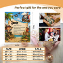 Personalized Pirate Blanket with Name & Message | Treasure Island Adventure | Custom Boys Gift