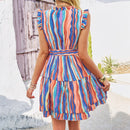 European and American spring and summer Shein women's elegant printed dress