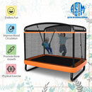 6 Feet Kids Entertaining Trampoline with Swing Safety Fence-Orange