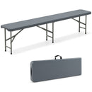 6 Feet Plastic Folding Bench Portable Seat with Handle and Lock