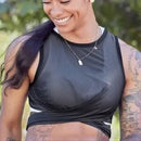 Fabletics women's Marissa Tie Up/Black Pewter Tank Size L