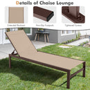 6-Position Chaise Lounge Chairs with Rustproof Aluminium Frame