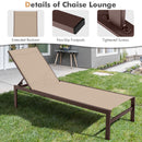 6-Position Chaise Lounge Chairs with Rustproof Aluminium Frame