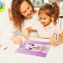 Personalized Llama Wooden Puzzle with Name | Kawaii Fluffy Llama, Floral Crown, Rainbow Scarf, Pink Purple Sparkle Background | 60 Pieces | Gift for Girls
