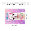 Personalized Llama Wooden Puzzle with Name | Kawaii Fluffy Llama, Floral Crown, Rainbow Scarf, Pink Purple Sparkle Background | 60 Pieces | Gift for Girls