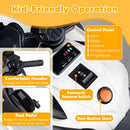 6V Kids Motorcycle with Headlights Music and Detachable Training Wheels