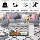Coffee Table Sofa Side Table with Storage Shelves