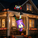 Hanging Inflatable Witch with Black Cat 6.2 FT LED Lights