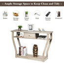 Curved Frame Modern Console Table with Storage Drawer for Entryway