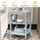 3-tier Nightstand Sofa Side End Accent Table-Black