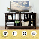 Wooden TV Stand Entertainment for TVs up to 55 Inch with X-Shaped Frame
