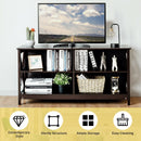 Wooden TV Stand Entertainment for TVs up to 55 Inch with X-Shaped Frame