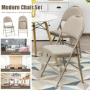 Set of 6 Folding Fabric Upholstered Metal Chairs